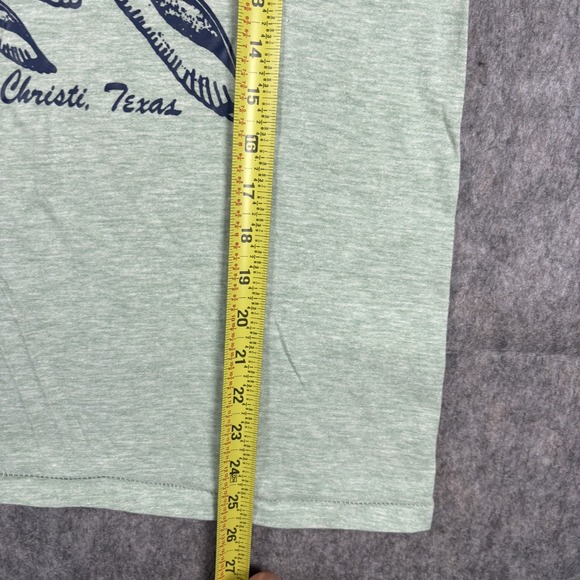 Vintage 1980s South Padre Island Ringer T-Shirt Men's Small Green Nature Texas - Picture 5 of 8